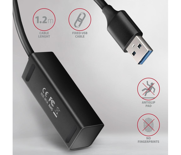 Axagon HUE-M1AL, 4x USB 3.2 Gen 1 MINI hub, metalowy, USB-A 1.2m - 1353431 - zdjęcie 2